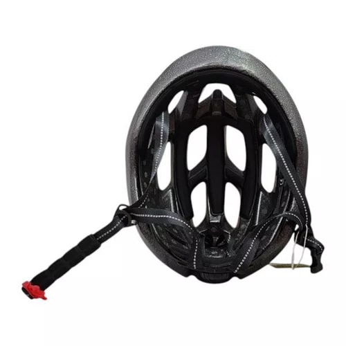 CAPACETE MTB ELLEVEN INMOLD RACE LED PRETO BRILHO/CINZA L