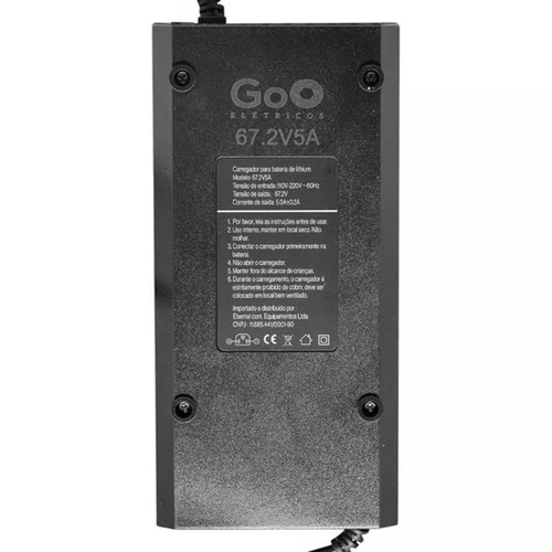 CARREGADOR DE BATERIA ORIGINAL SCOOTER 67.2V 5A DIGITAL