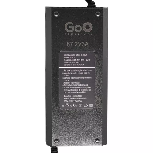 CARREGADOR DIGITAL SCOOTER ELÉTRICA 67.2V LITIO 3A PLUG IEC