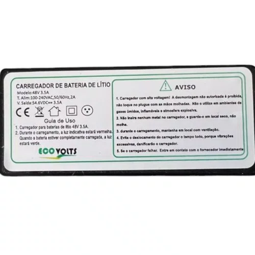 CARREGADOR NICOLL 3.5A BATERIA LITIO MCN 48V TRIPOLAR