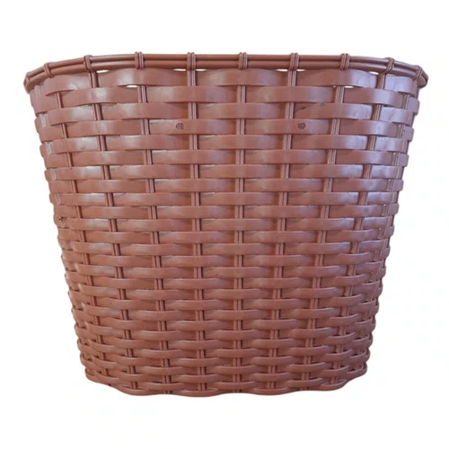 CESTA BICICLETA ARO 26 PLASTICA 35X26X26 MARROM COM TAMPA