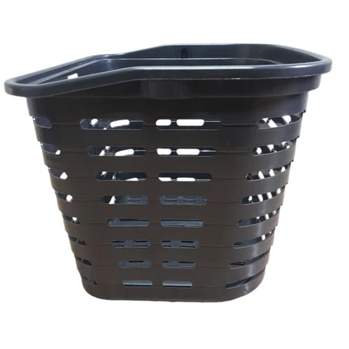 CESTA URBANA PLASTICA PRETA COM SUPORTE ARO 26