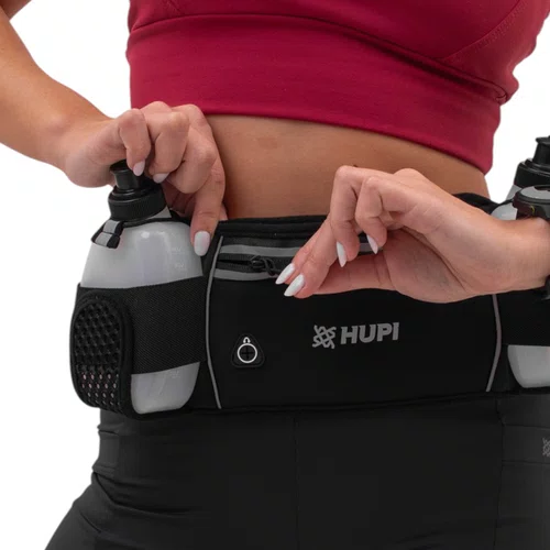 CINTO DE HIDRATAÇÃO HUPI RUNNING COM 2 GARRAFAS E POCHETE