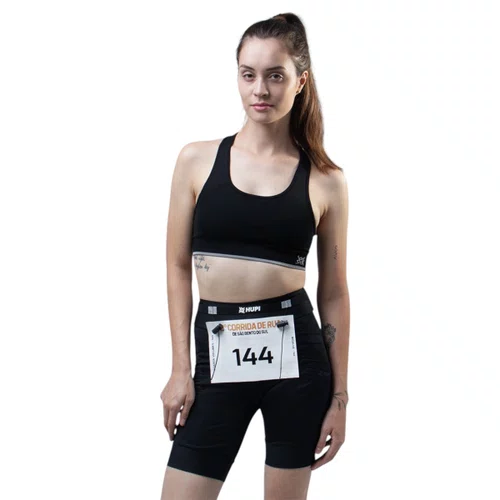 CINTO PORTA NÚMERO PARA CORRIDA HUPI RUNNING PRETO ALL BLACK