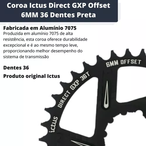 COROA/ENGRENAGEM ICTUS DIRECT P/SRAM OFFSET 3MM 36 DENTES