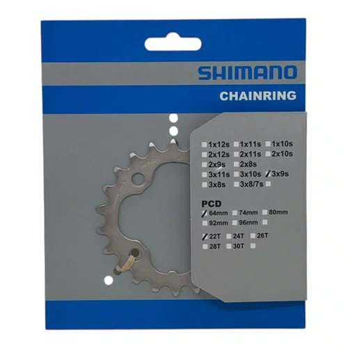 COROA/ENGRENAGEM SHIMANO DEORE FC-M532 22D BCD 64MM PRATA