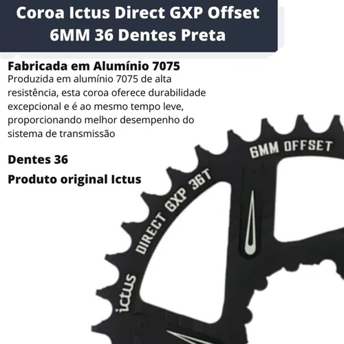 COROA ICTUS DIRECT P/SRAM OFFSET 6MM 34 DENTES