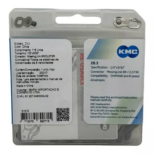 CORRENTE KMC Z8.3 8V CINZA 116 ELOS