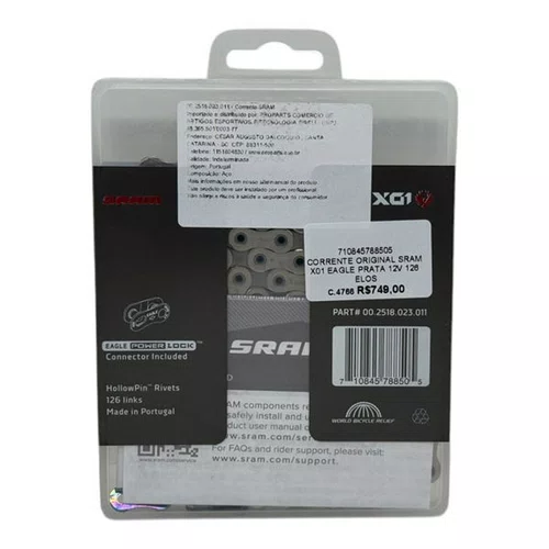 CORRENTE ORIGINAL SRAM X01 EAGLE PRATA 12V 126 ELOS