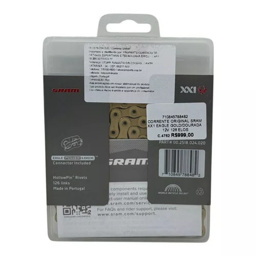CORRENTE ORIGINAL SRAM XX1 EAGLE GOLD/DOURADA 12V 126 ELOS
