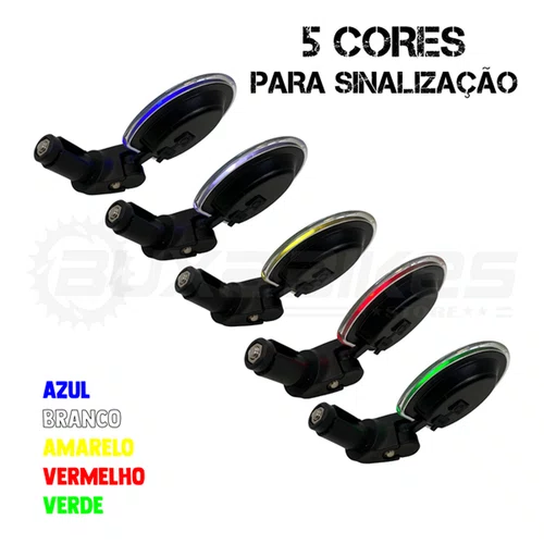 ESPELHO RETROVISOR BICICLETA C/ SINALIZADOR RECARREGAVEL