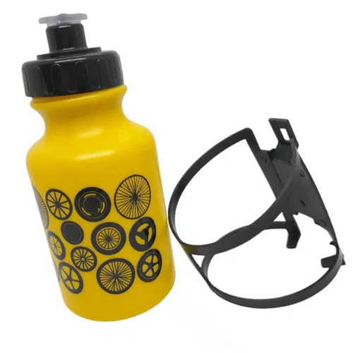GARRAFA BIKE INFANTIL 300ML AMARELA C/SUPORTE