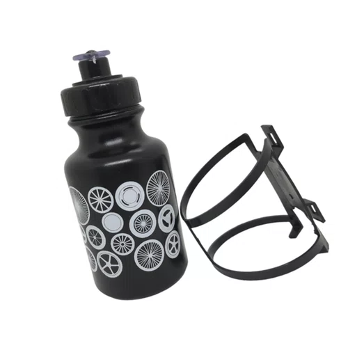 GARRAFA BIKE INFANTIL 300ML PRETA C/SUPORTE