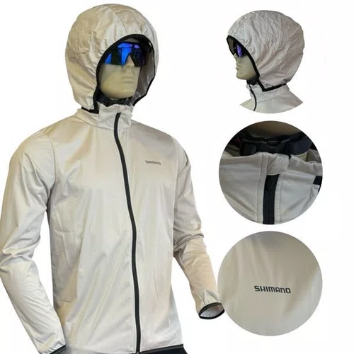 JAQUETA CICLISMO MASCULINA SHIMANO NAGANO IMPERMEAVEL BEGE T