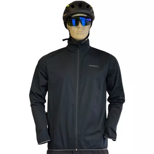 JAQUETA CICLISMO MASCULINA SHIMANO NAGANO IMPERMEAVEL PRETA 