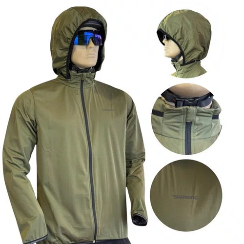JAQUETA CICLISMO MASCULINA SHIMANO NAGANO IMPERMEAVEL VERDE 