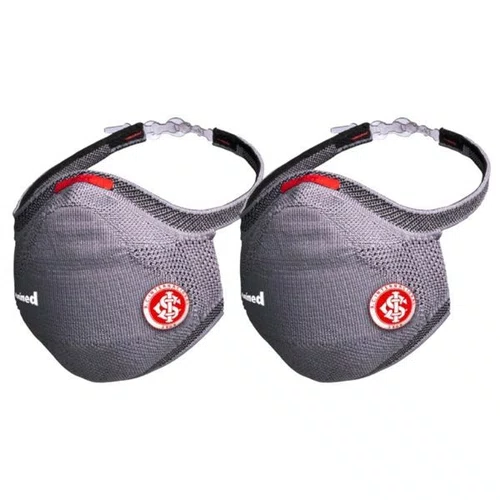 KIT 2 MASCARAS FIBER SPORT FACIAIS UNISSEX LAVAVEL CINZA INT