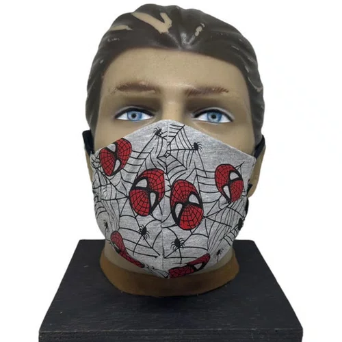 KIT 5 MASCARAS FACIAIS ALGODAO HOMEM ARANHA M LAVAVEL