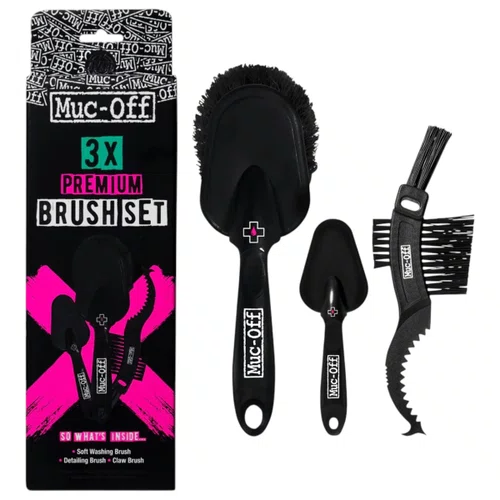 KIT COM 3 ESCOVAS MUC-OFF PARA LIMPEZA DE BICICLETA