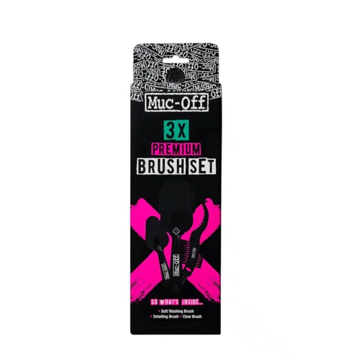 KIT COM 3 ESCOVAS MUC-OFF PARA LIMPEZA DE BICICLETA