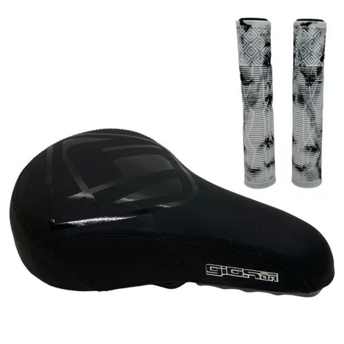 KIT SELIM GIOS BLACK + MANOPLA GIOS LARANJA BMX/WHEELING/GRA