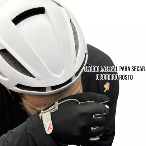 LUVA CICLISMO MATTOS RACING DEDO LONGO CINZA GEL