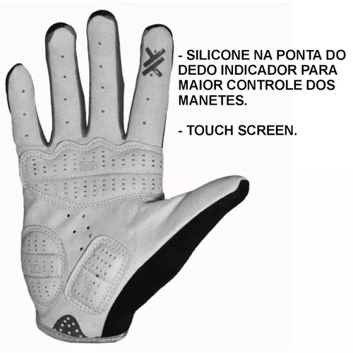 LUVA CICLISMO MATTOS RACING DEDO LONGO CINZA GEL