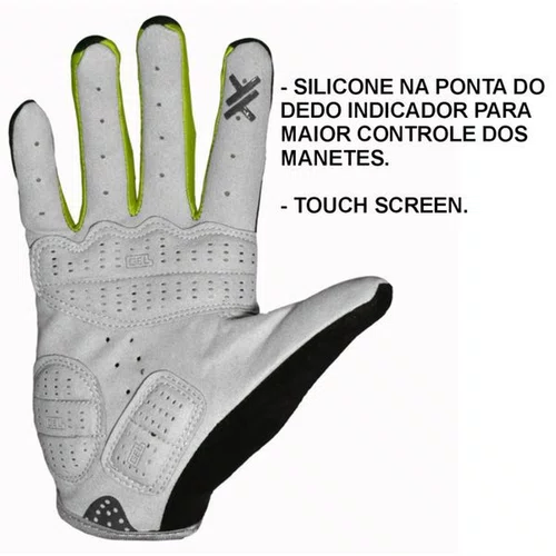 LUVA CICLISMO MATTOS RACING DEDO LONGO AMARELO NEON GEL