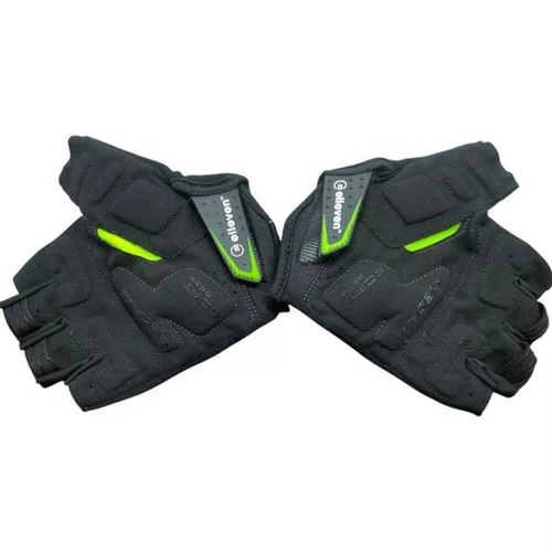 LUVA CICLISTA ELLEVEN GEL ABERTA PRETA/CINZA/VERDE M