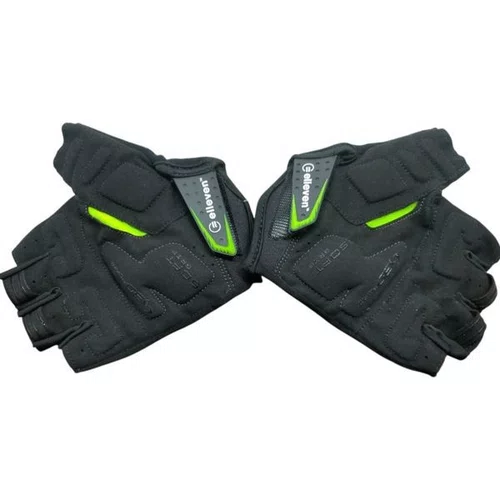 LUVA CICLISTA ELLEVEN GEL ABERTA PRETA/CINZA/VERDE M