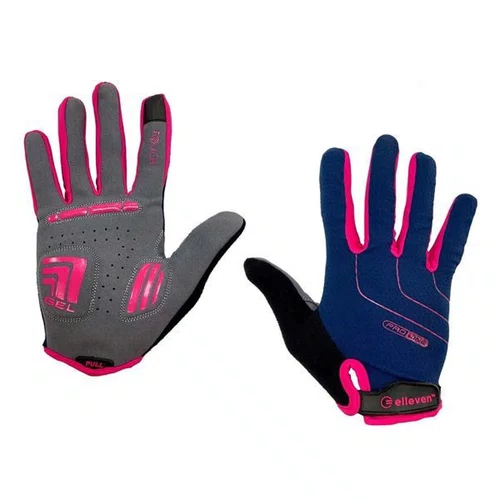 LUVA ELLEVEN CICLISTA FECHADA AZUL/ROSA GEL P