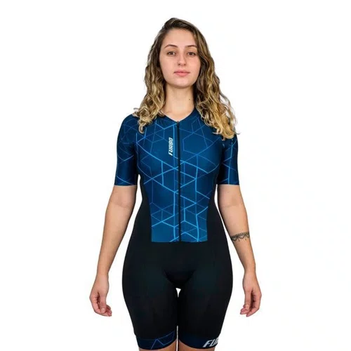 MACAQUINHO CICLISMO FEMININO FURBO LINK HT90 AZUL G