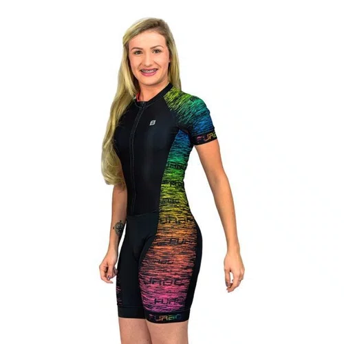 MACAQUINHO CICLISMO FEMININO FURBO RAINBOW EVO M