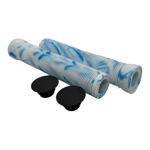 MANOPLA BMX/FREERIDE GIOS GI 070H BRANCO/AZUL S/FLANGE 165MM