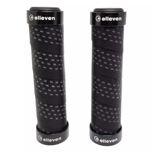 MANOPLA ELLEVEN MTB EM EVA COM TRAVA 130MM PRETA/CINZA