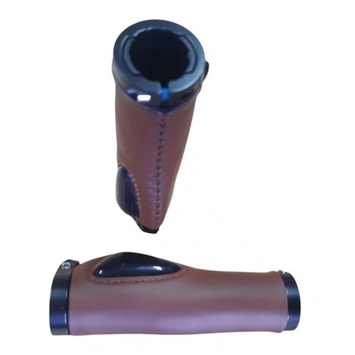 MANOPLA GEL ERGONOMICA COSTURADA COM TRAVA BAISK MARROM