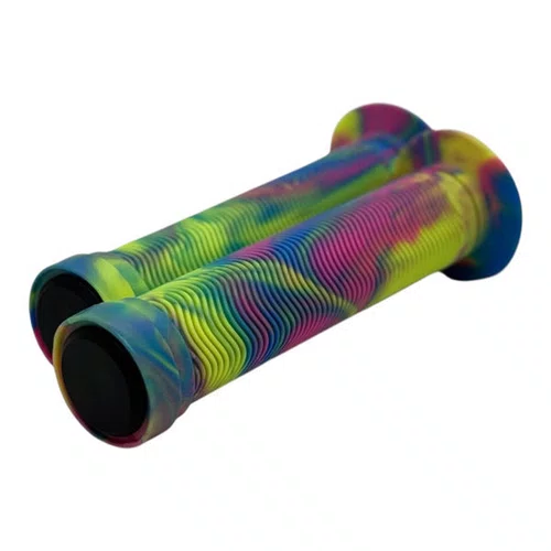MANOPLA WHEELING/GRAU/BMX GP-150 AMARELO/ARCO-IRIS C/ FLANGE