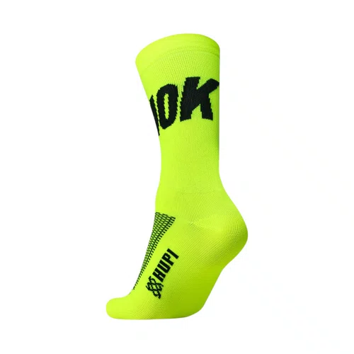 MEIA PARA CORRIDA E CICLISMO HUPI 10K AMARELO NEON