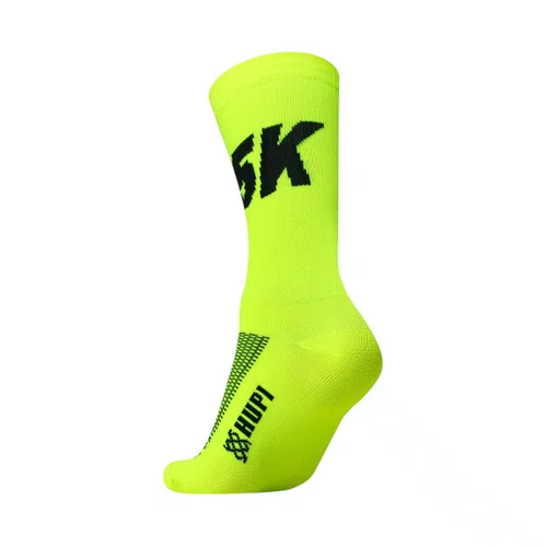 MEIA PARA CORRIDA E CICLISMO HUPI 5K AMARELO NEON