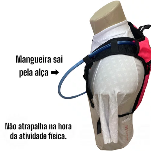 MOCHILA DE HIDRATAÇÃO OGGI HACKER RACE ROSA 2L