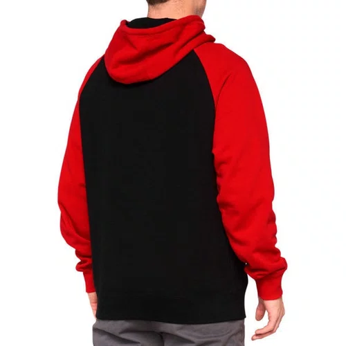 MOLETOM 100% BARRAGE MASCULINO PRETO/VERMELHO C/ CAPUZ TAM G