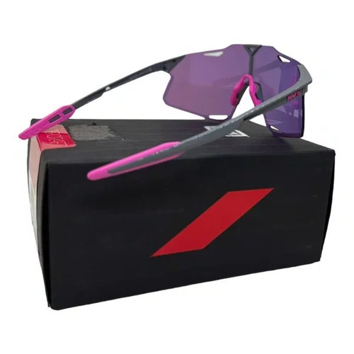 OCULOS 100% HYPERCRAFT CINZA CLARO/ROSA LENTE ROXA ESPELHADA