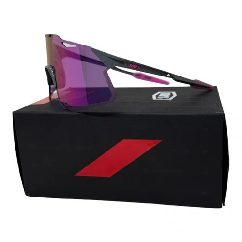 OCULOS 100% HYPERCRAFT CINZA CLARO/ROSA LENTE ROXA ESPELHADA