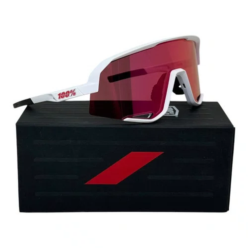 OCULOS 100% SLENDALE MATTE WHITE HIPER RED MULTILAYER MIRROR