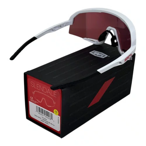 OCULOS 100% SLENDALE MATTE WHITE HIPER RED MULTILAYER MIRROR
