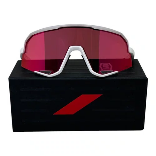 OCULOS 100% SLENDALE MATTE WHITE HIPER RED MULTILAYER MIRROR