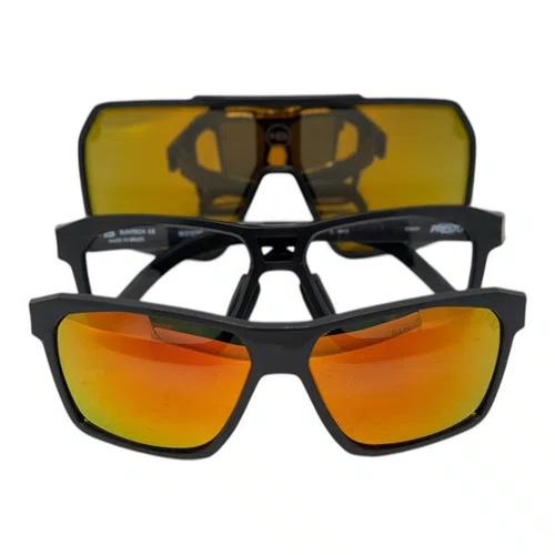 OCULOS CICLISMO HB PRESTO GRAPHENE LENTE RED/ORANGE CHROME