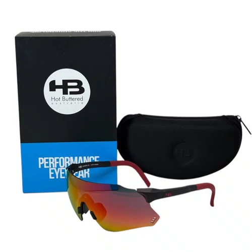 OCULOS CICLISMO HB QUAD X 2.0 MATTE BLACK LENTE RED CHROME