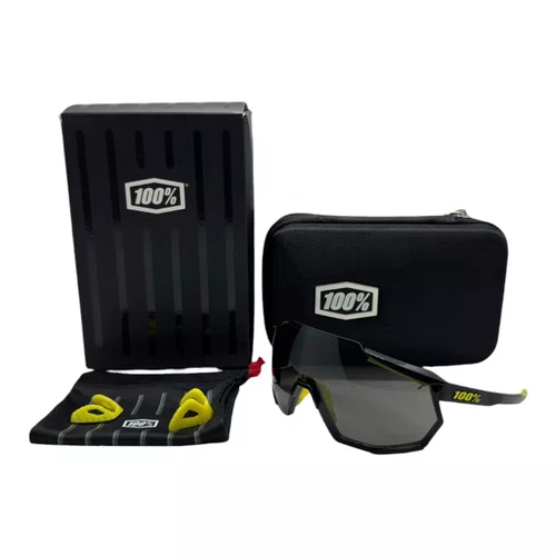 ÓCULOS ESPORTIVO 100% RACETRAP GLOSS BLACK SMOKE LENS