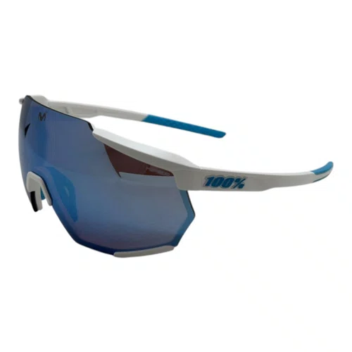 ÓCULOS ESPORTIVO 100% RACETRAP MOVISTAR TEAM WHITE BLUE LENS